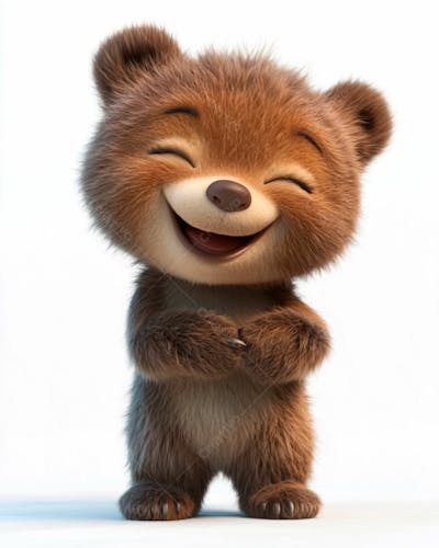 Imagem De Um Urso Fofinho Em Formato 3D