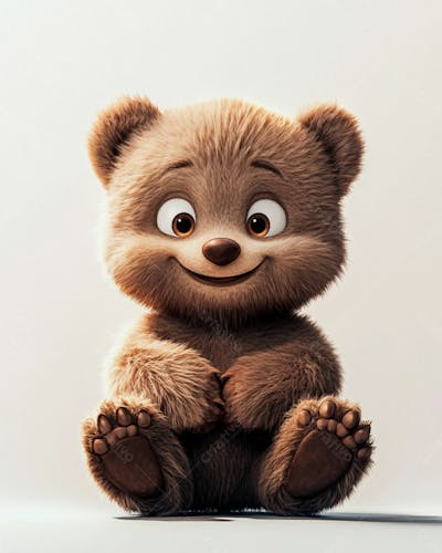 Imagem De Um Urso Fofinho Em Formato 3D