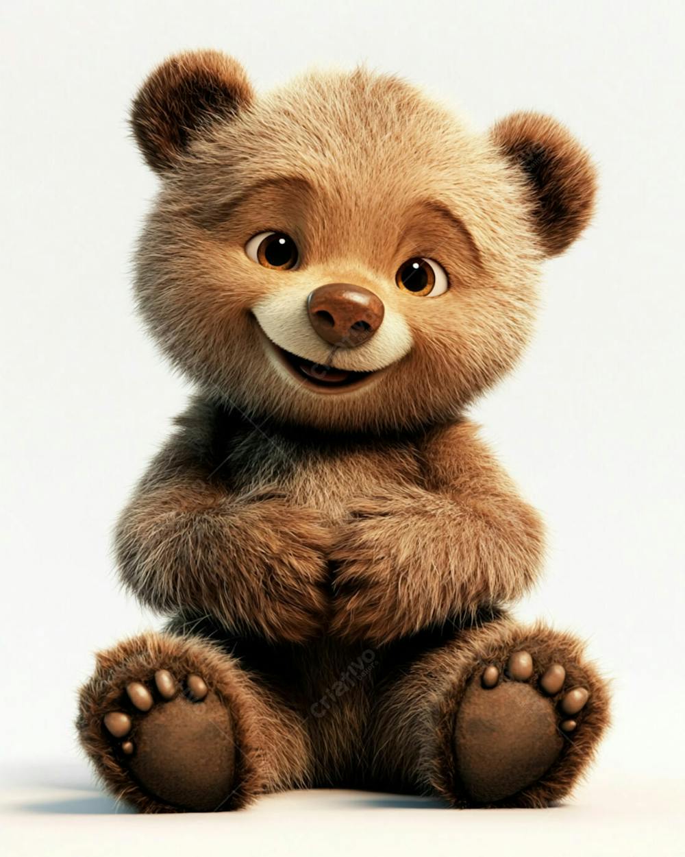 Imagem De Um Urso Fofinho Em Formato 3D