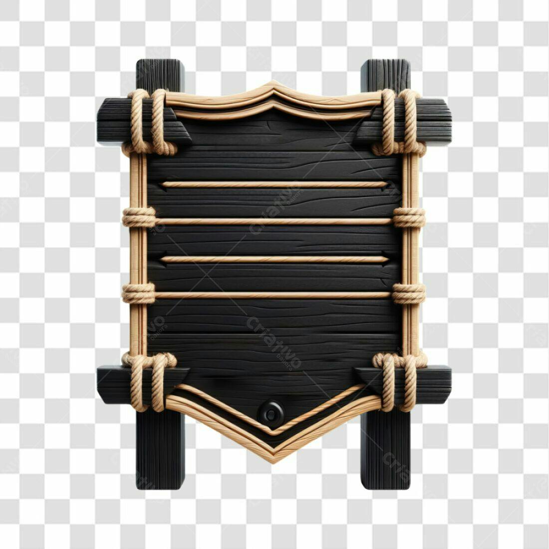 Placa de madeira PNG com fundo transparente
