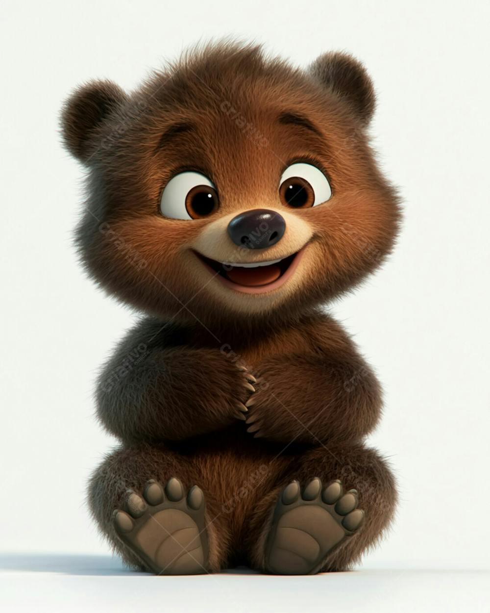Imagem De Um Urso Fofinho Em Formato 3D