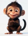 Image, of, a, 3d, cute, monkey