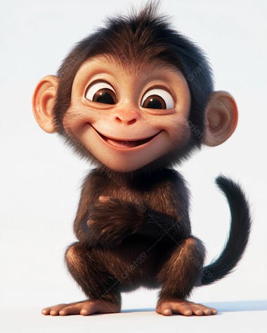 Image of a 3d cute monkey