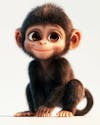 Image, of, a, 3d, cute, monkey