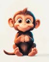 3d, cute, monkey, image