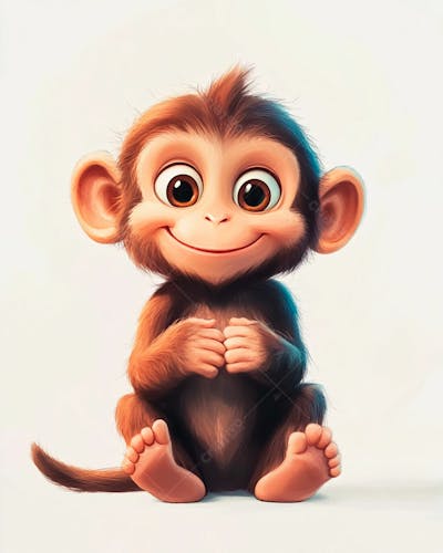 Image Of A 3D Cute Monkey