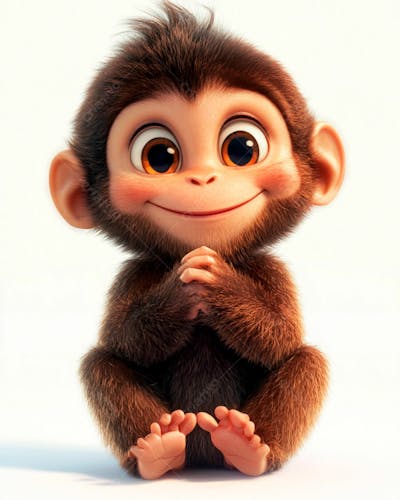 Image Of A 3D Cute Monkey