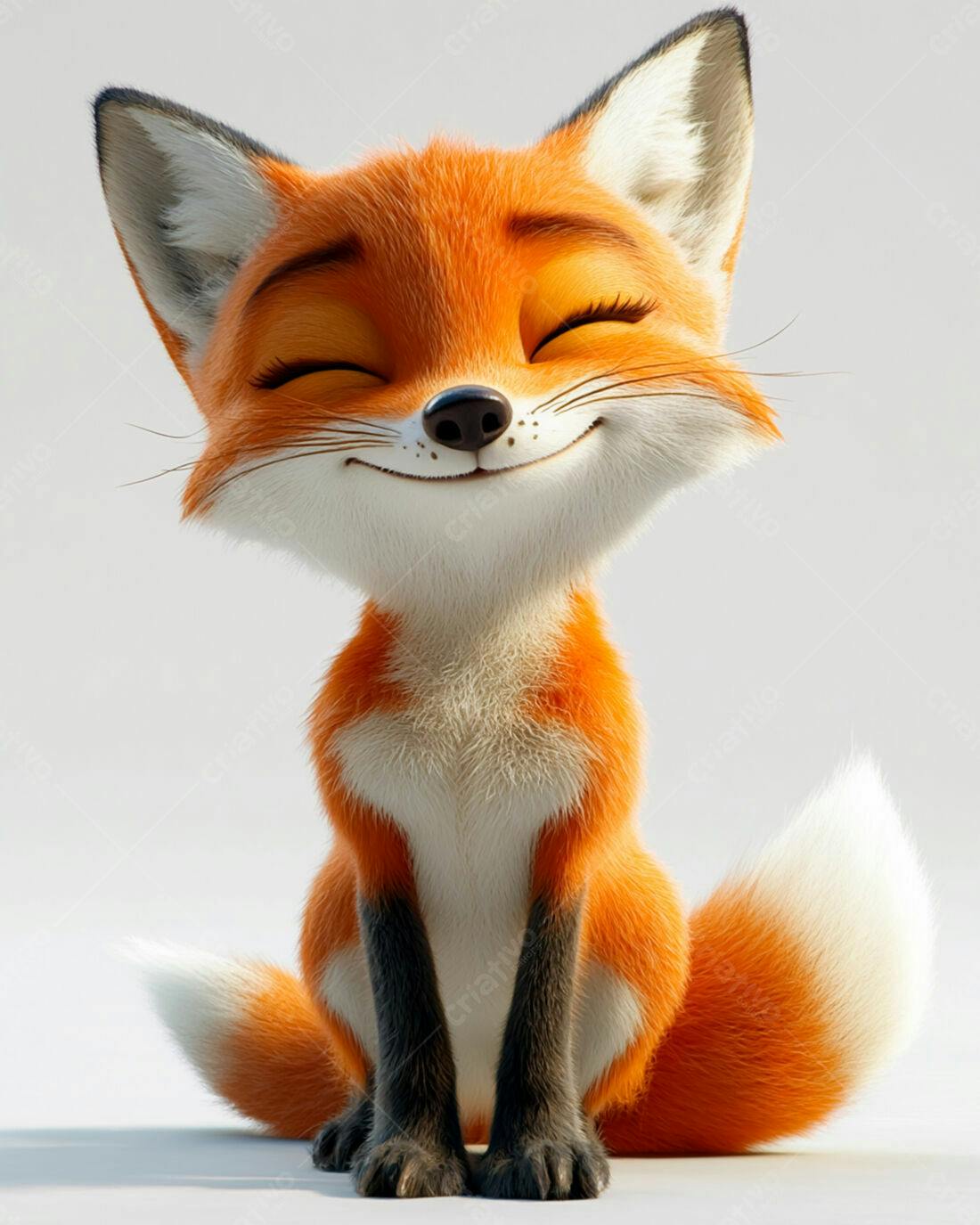 Raposa fofa sorrindo desenho animado