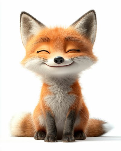 Imagem De Uma Raposa Fofinho 3D