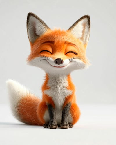 Imagem De Uma Raposa Fofinho 3D