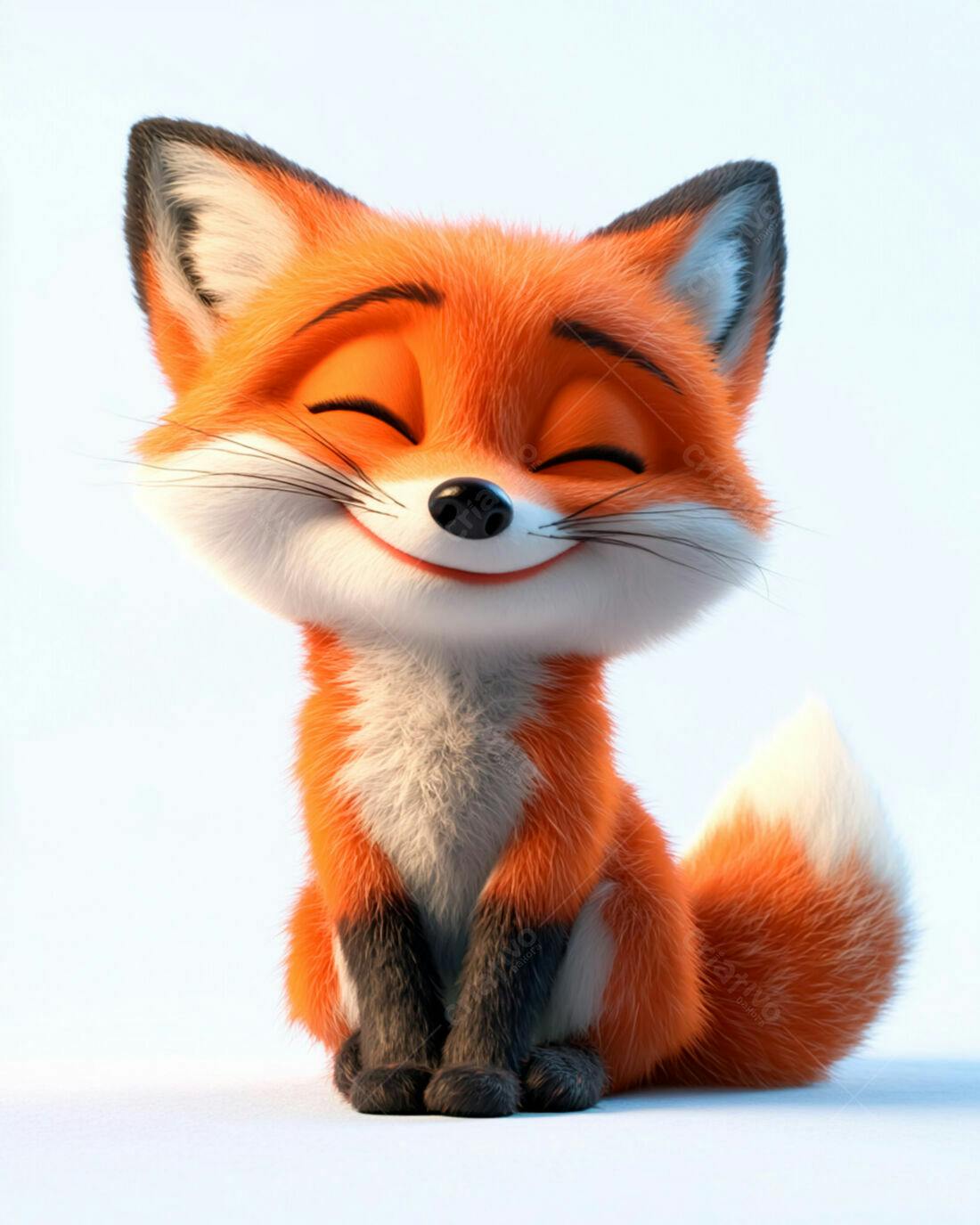 Raposa fofa sorrindo desenho animado