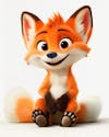 Image of a cute 3d fox