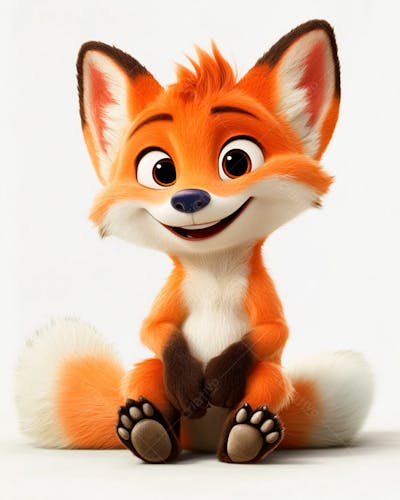Imagem De Uma Raposa Fofinho 3D