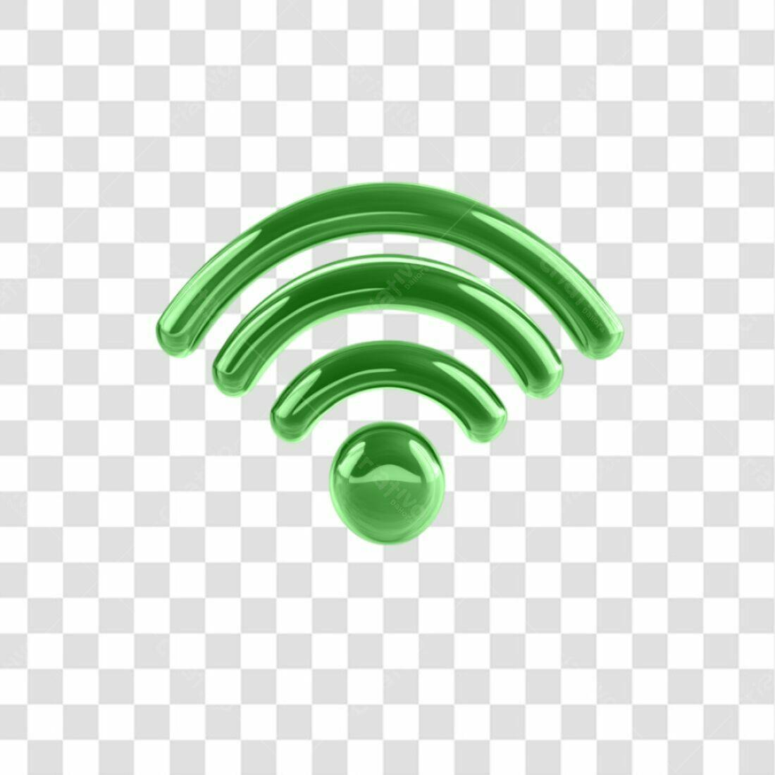 Icone Wifi Verde PNG com fundo transparente
