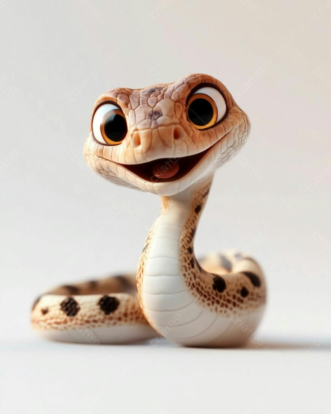 Cobra fofa desenho animado sorrindo