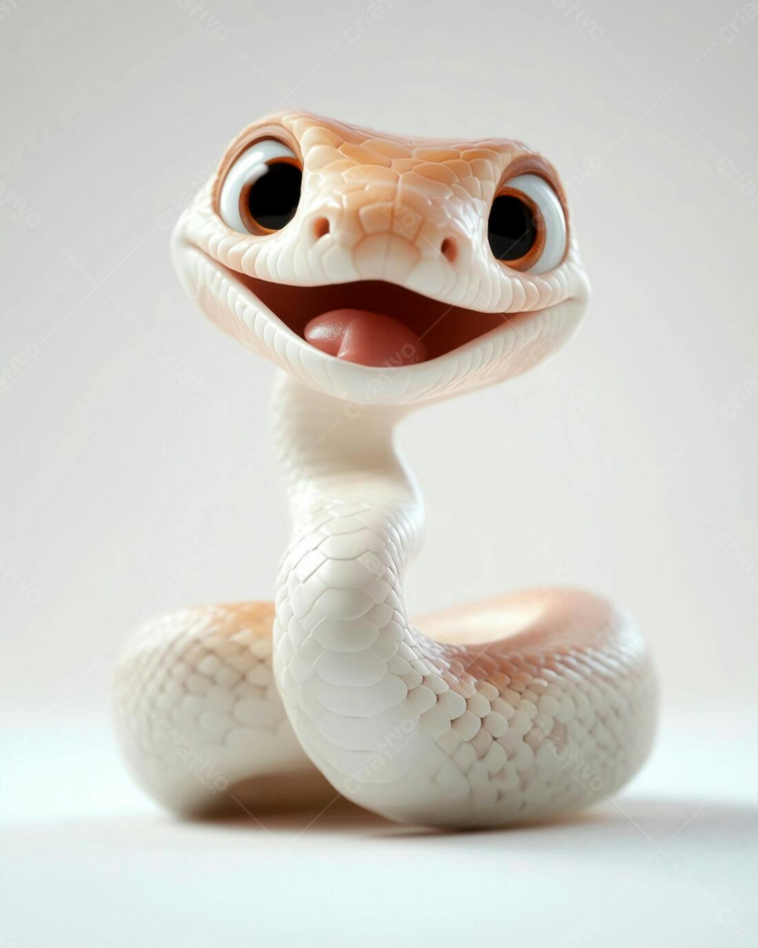 Cobra fofa sorrindo desenho animado