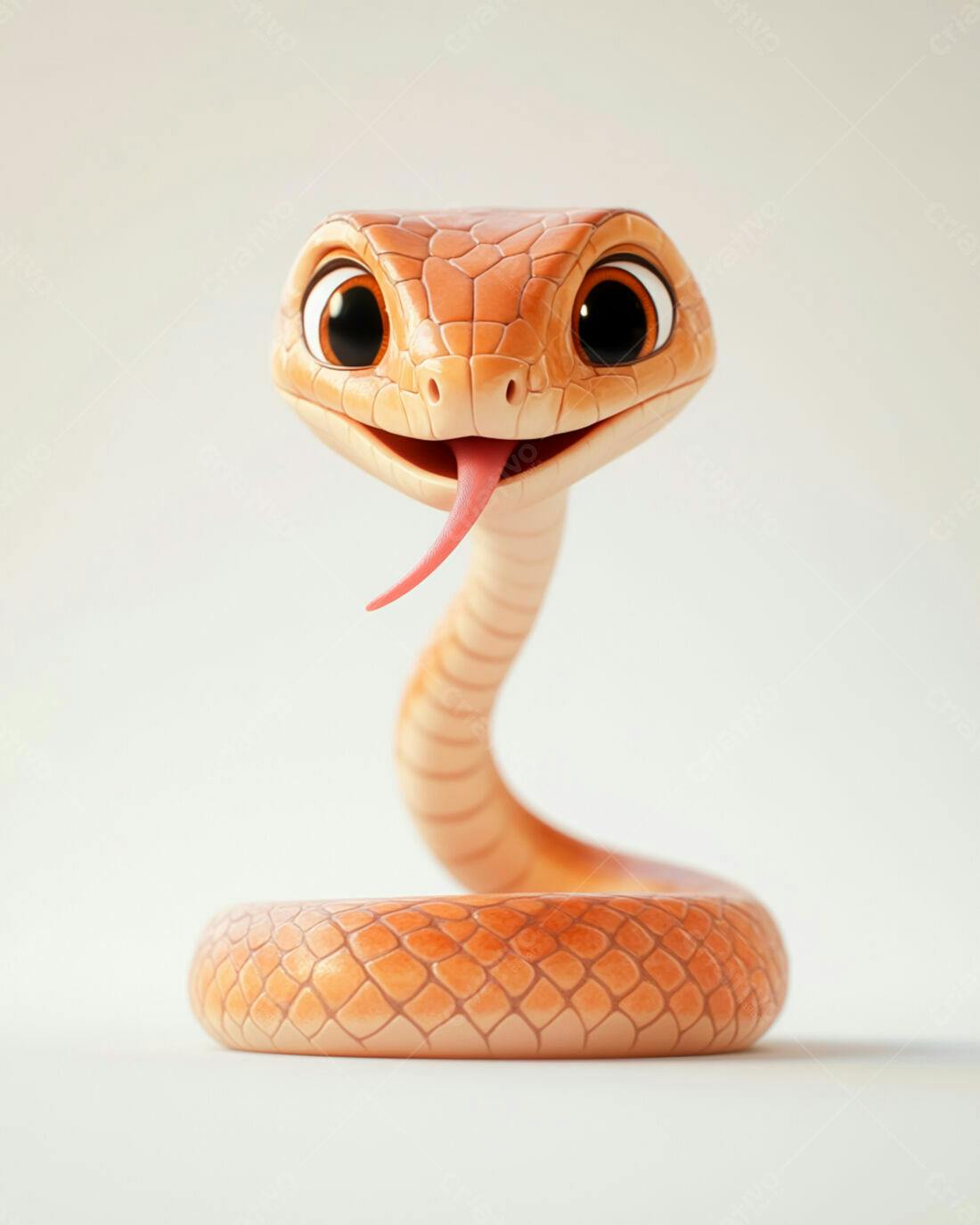Cobra fofa desenho animado laranja