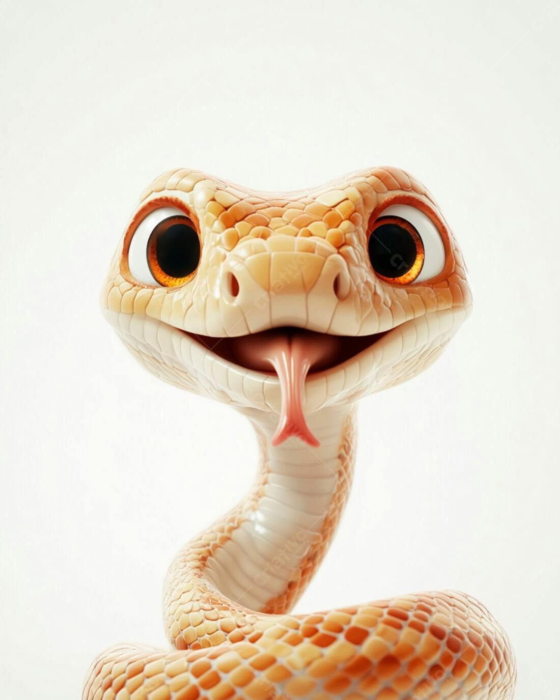 Cobra fofa desenho animado sorrindo