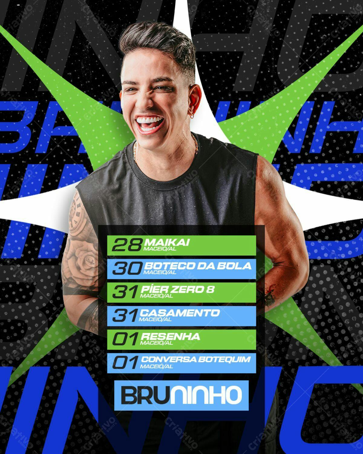 Flyer para Evento Bruninho PSD Editável