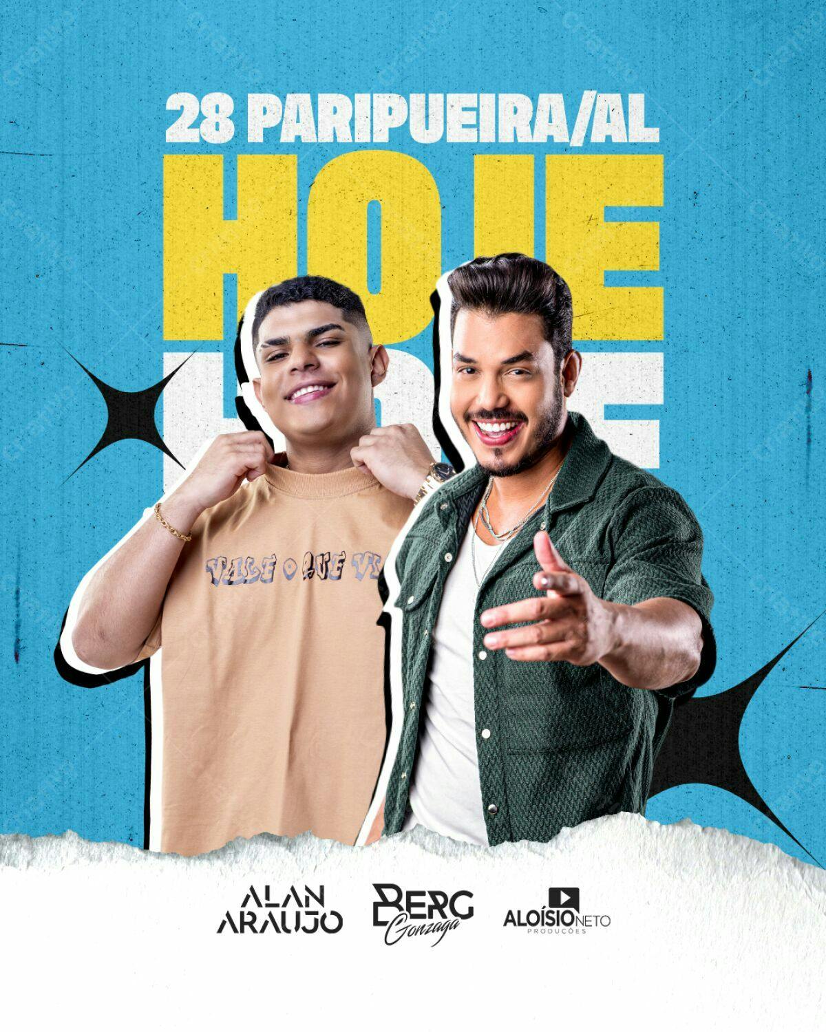 Flyer Show Alan Araújo e Berg Gonzaga PSD Editável