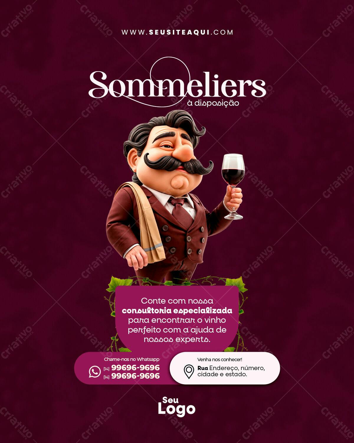 Postagem para Sommelier PSD Editável