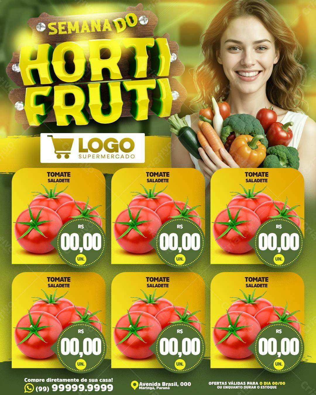 Flyer Semana do Horti Fruti PSD Editável
