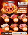 Encarte ofertas do açougue com selo 3d feed