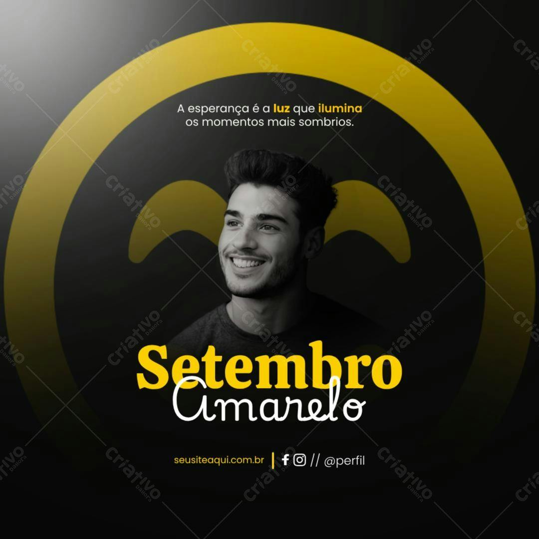Post para Setembro Amarelo PSD Editável