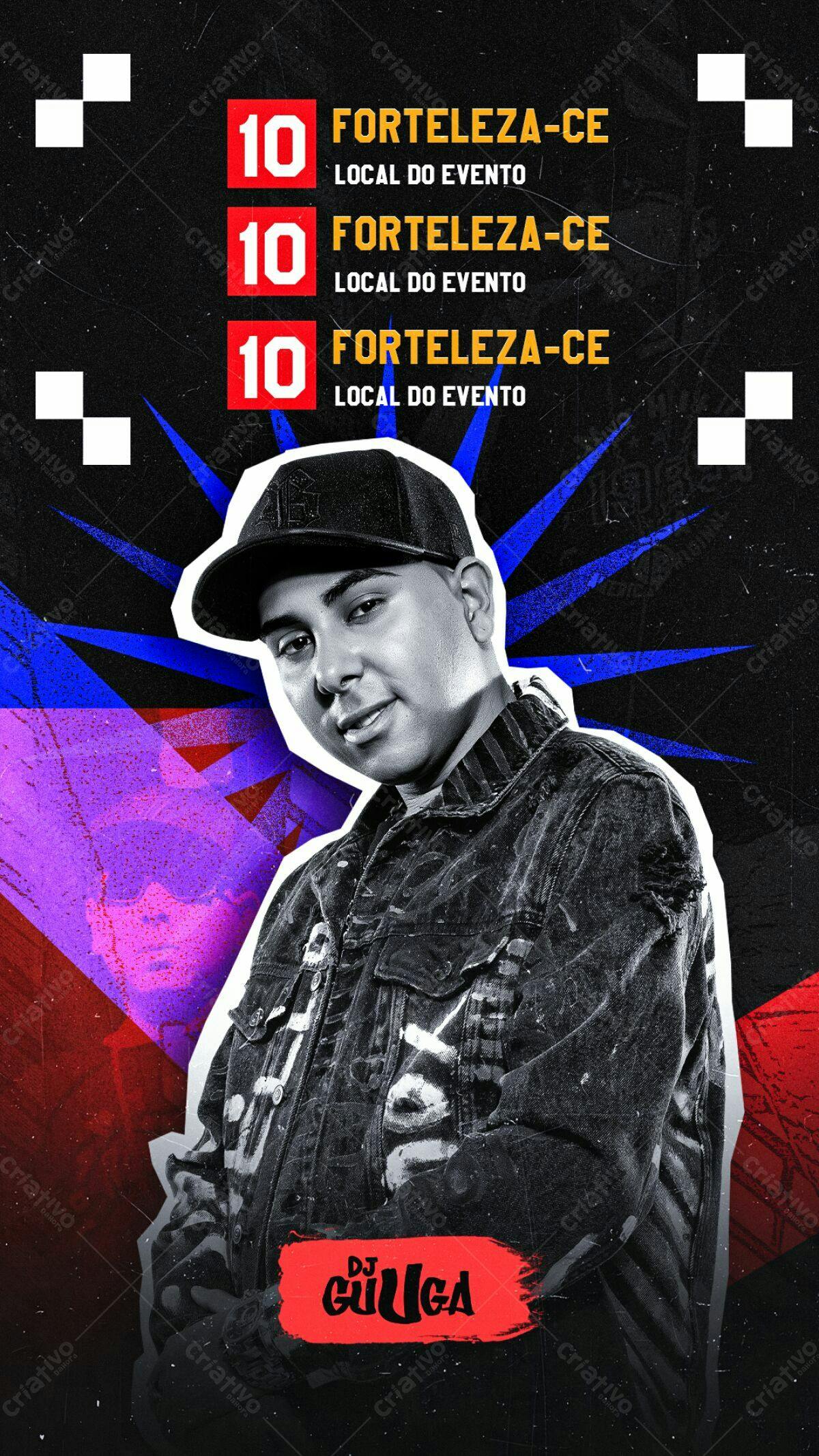 Flyer para Festa com DJ Guuga em Fortaleza PSD Editável