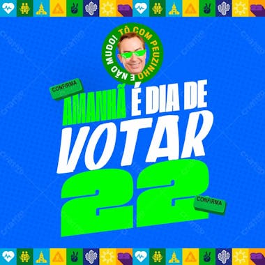 Flyer politico faltam amanhã dia de votar prefeito vereador deputado feed psd editável