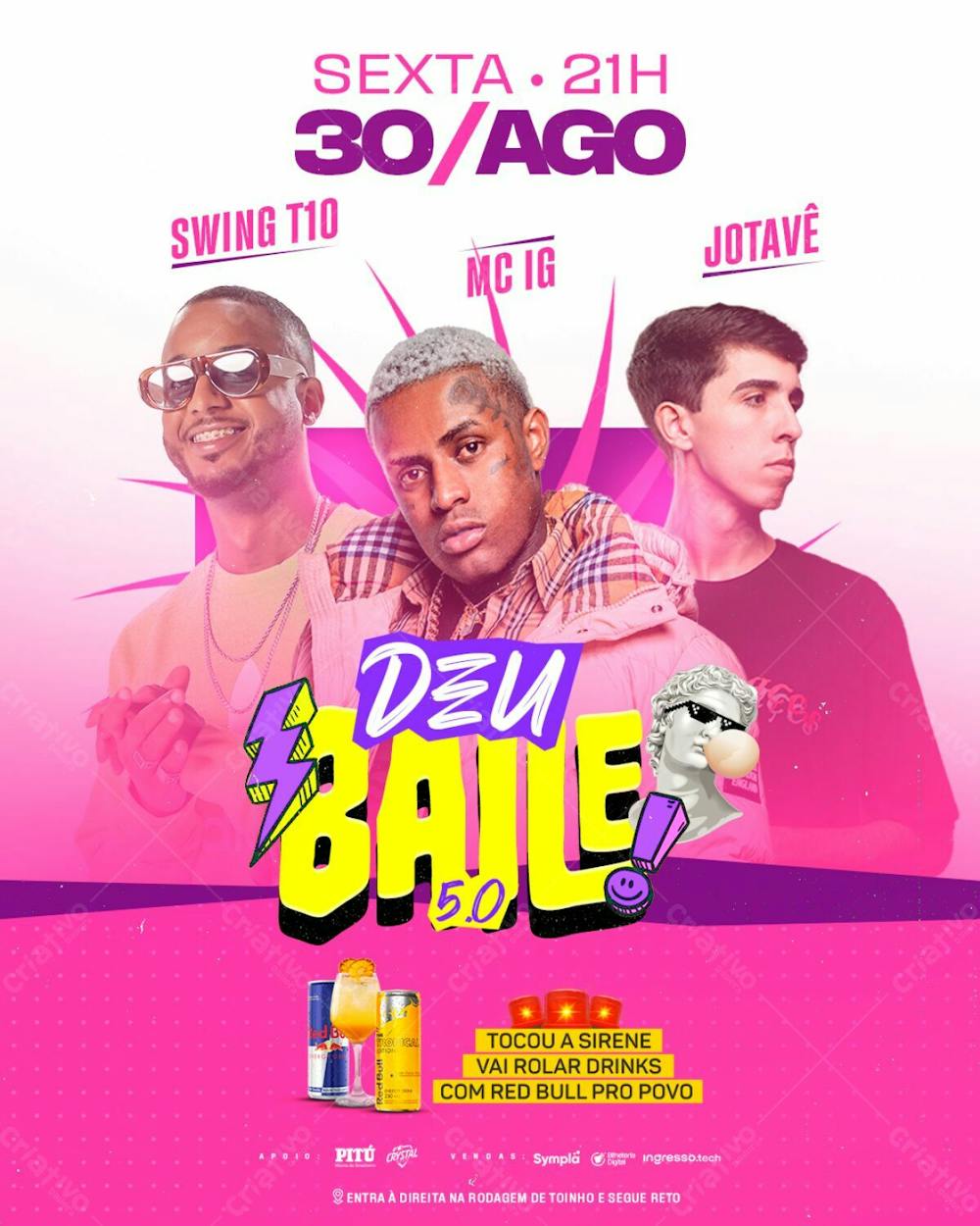 Flyer Evento Deu Baile 5.0 Feed Psd Editável