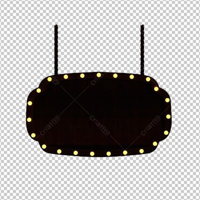 Placa Pendurada Com Corda  Luz