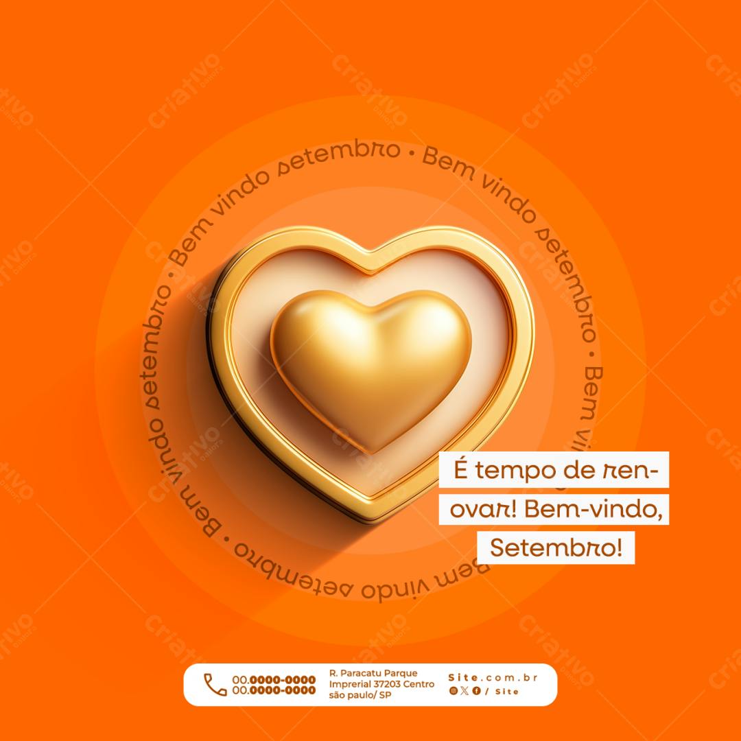 Postagem Bem-vindo Setembro PSD Editável