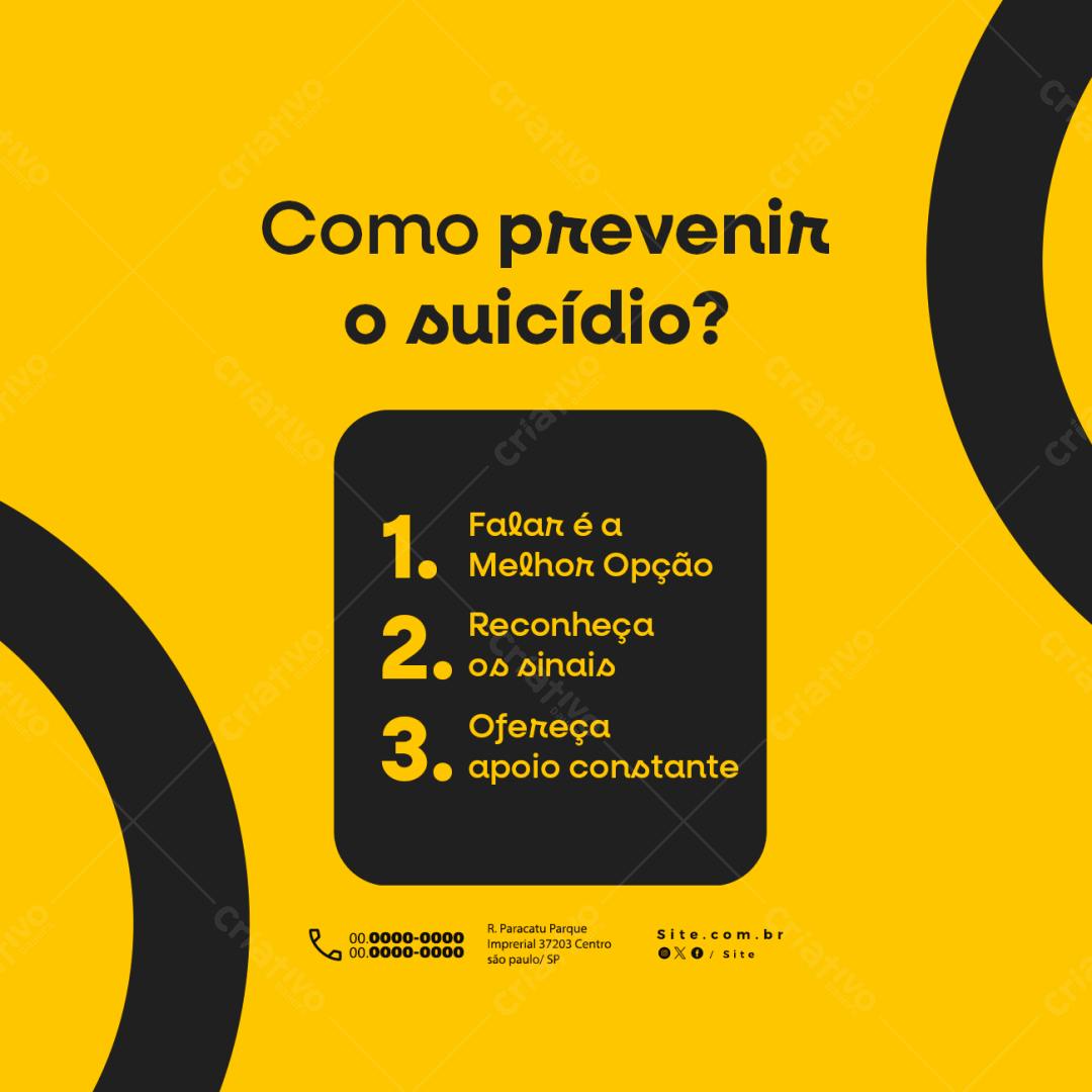 Post para Prevenção ao Suicídio PSD Editável