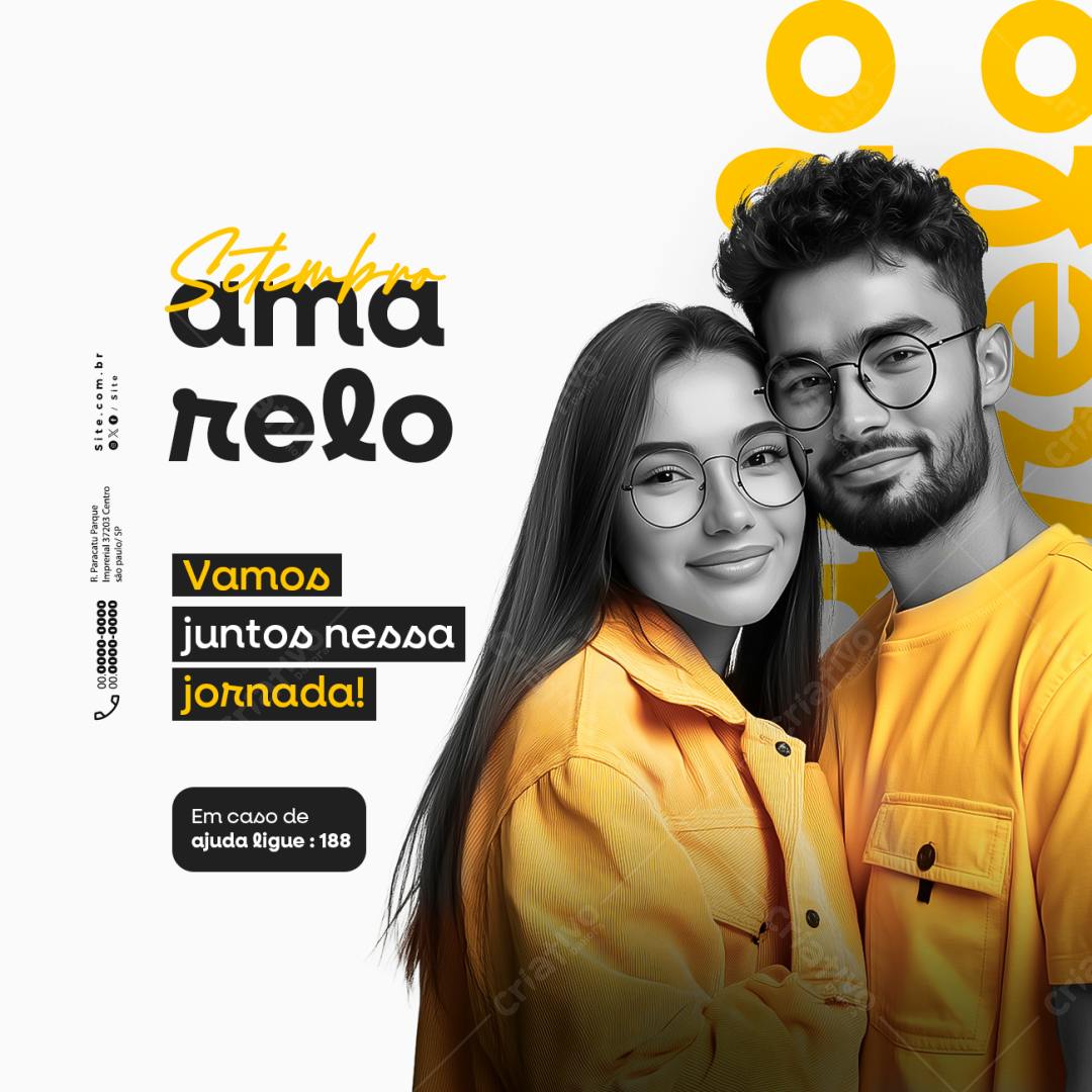 Post para Setembro Amarelo PSD Editável