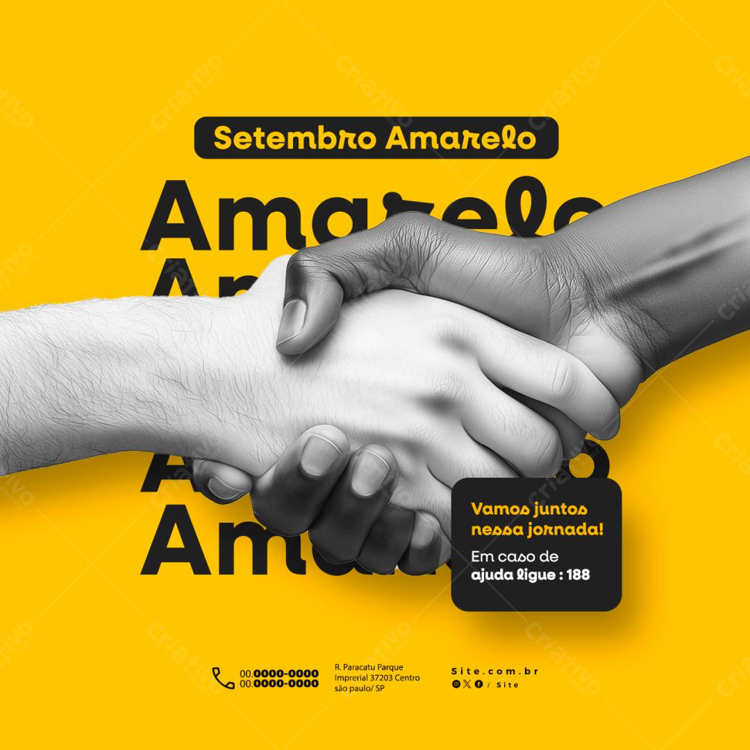 Post para Setembro Amarelo PSD Editável