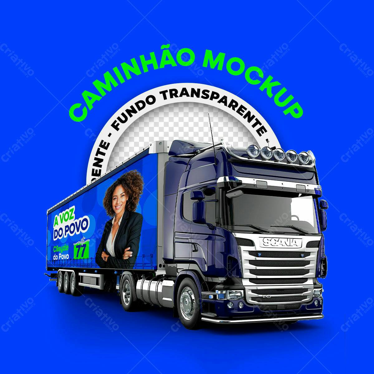 Mockup Caminhão para Campanha Eleitoral PSD Editável
