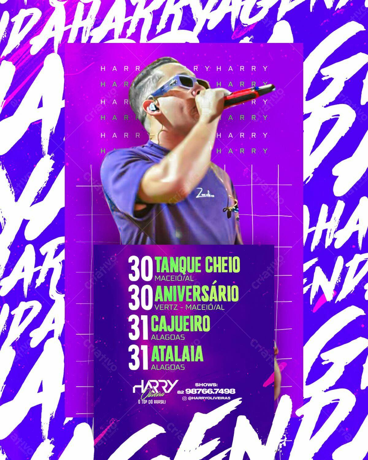 Flyer Show Harry Oliveira PSD Editável