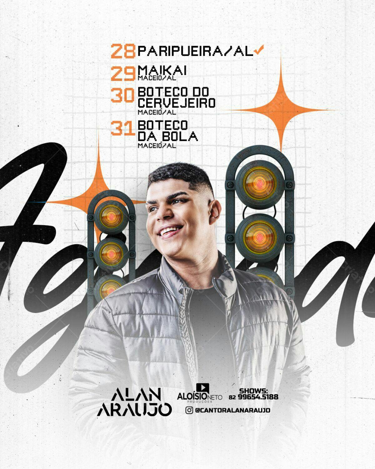 Flyer para Shows de Alan Araújo PSD Editável