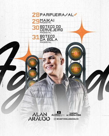 Agenda semanal alan araujo (feed e stories)