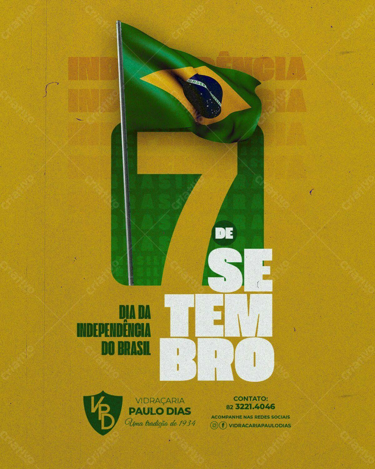 Flyer Dia da Independência do Brasil PSD Editável