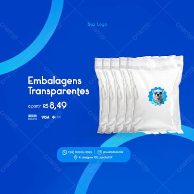 Embalagens Transparentes Por R 8,49
