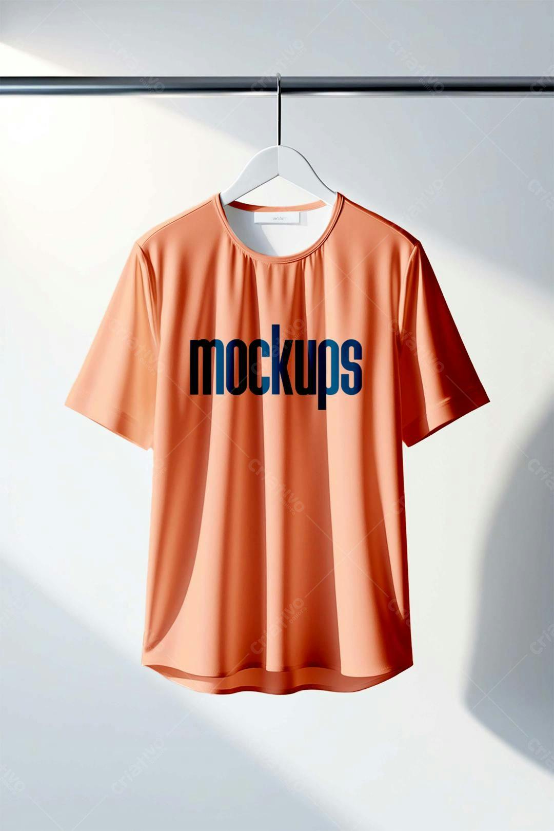 Mockup Camiseta Laranja Claro - Estilo Minimalista