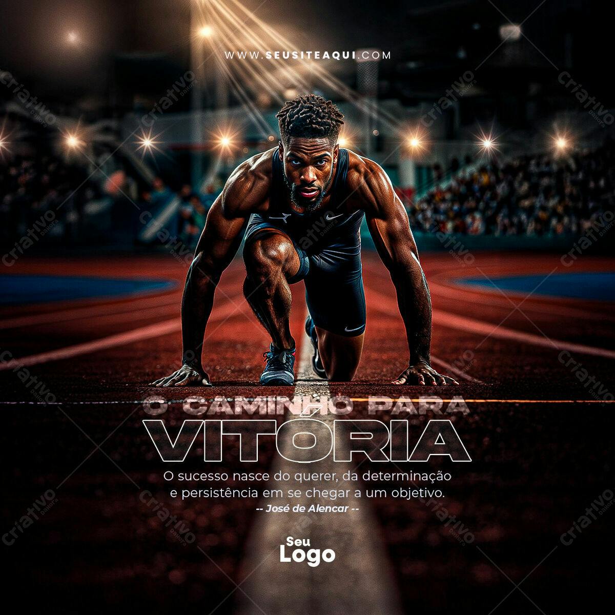Flyer Motivacional Atleta Negro PSD Editável