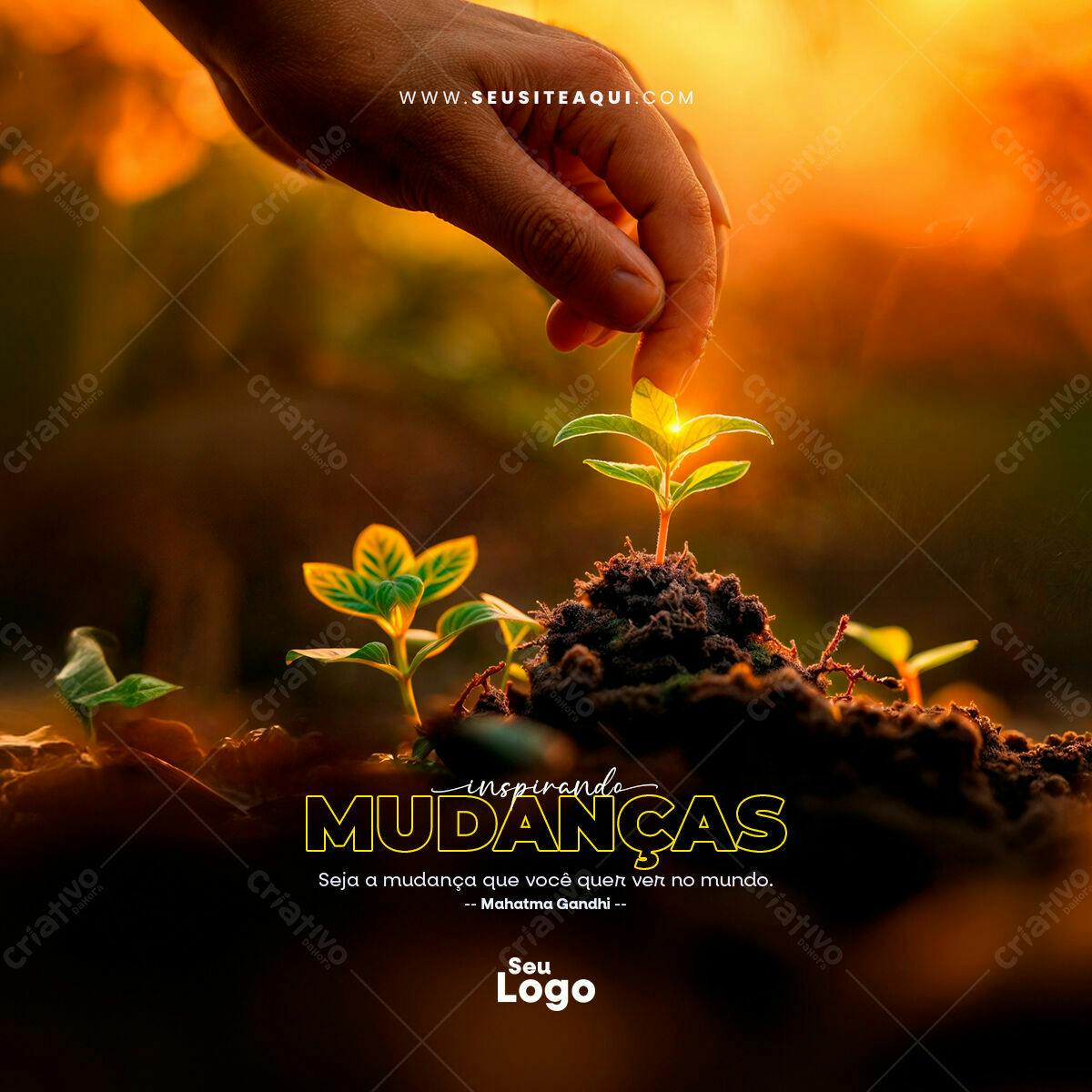 Post para Inspiração Motivacional PSD Editável