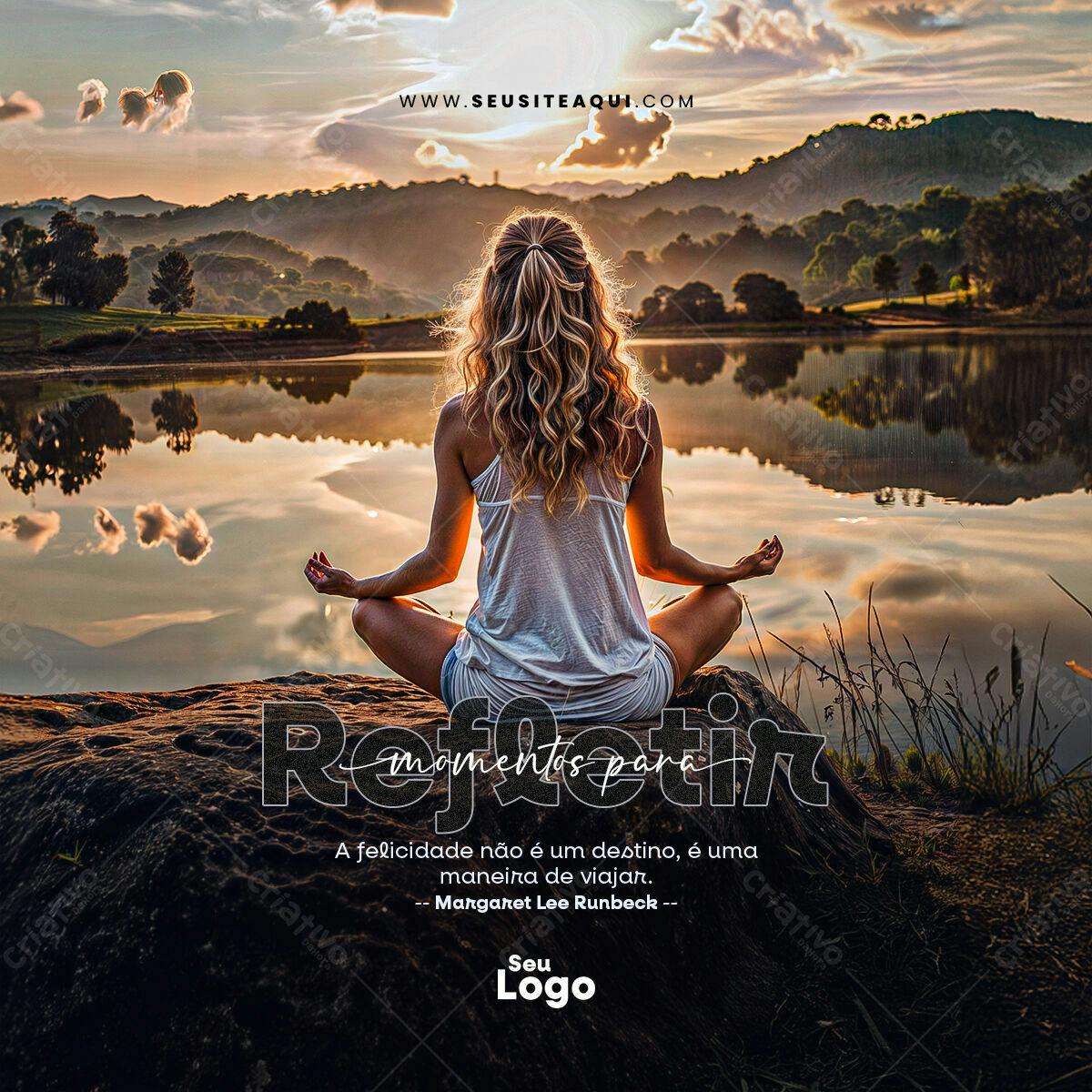 Post para Meditação e Yoga PSD Editável