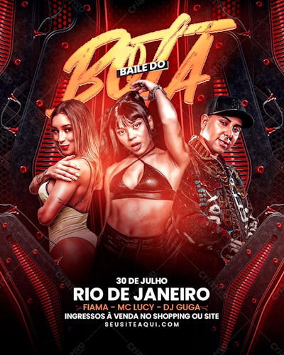 Flyer Para Eventos Com Luz Neon E Elementos 3D