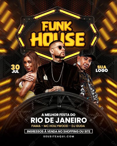 Flyer Para Eventos Com Luz Neon E Elementos 3D