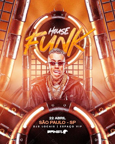 Flyer para eventos funk e djs com design 3d