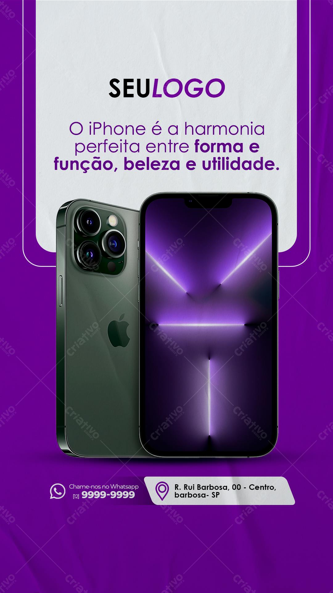 Mockup iPhone Verde Escuro PSD Editável